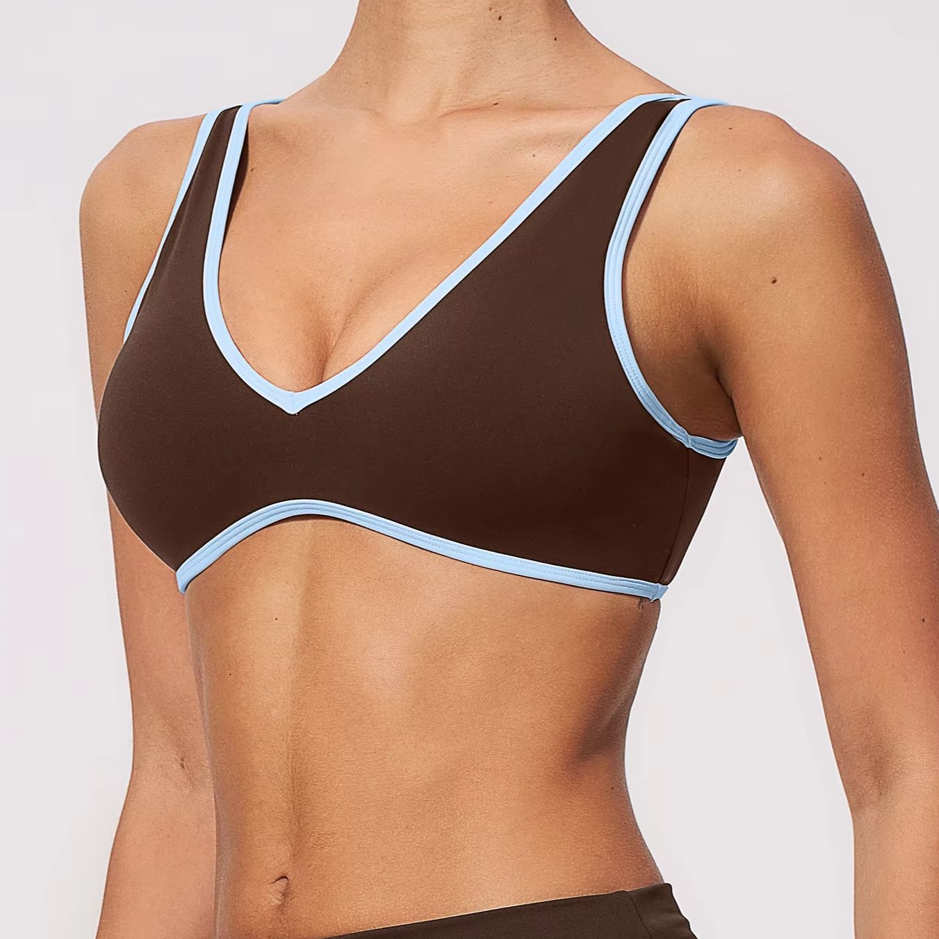Quick Dry Underwear - Yoga Sütyenleri Sırtı Açık Renk Bloklu