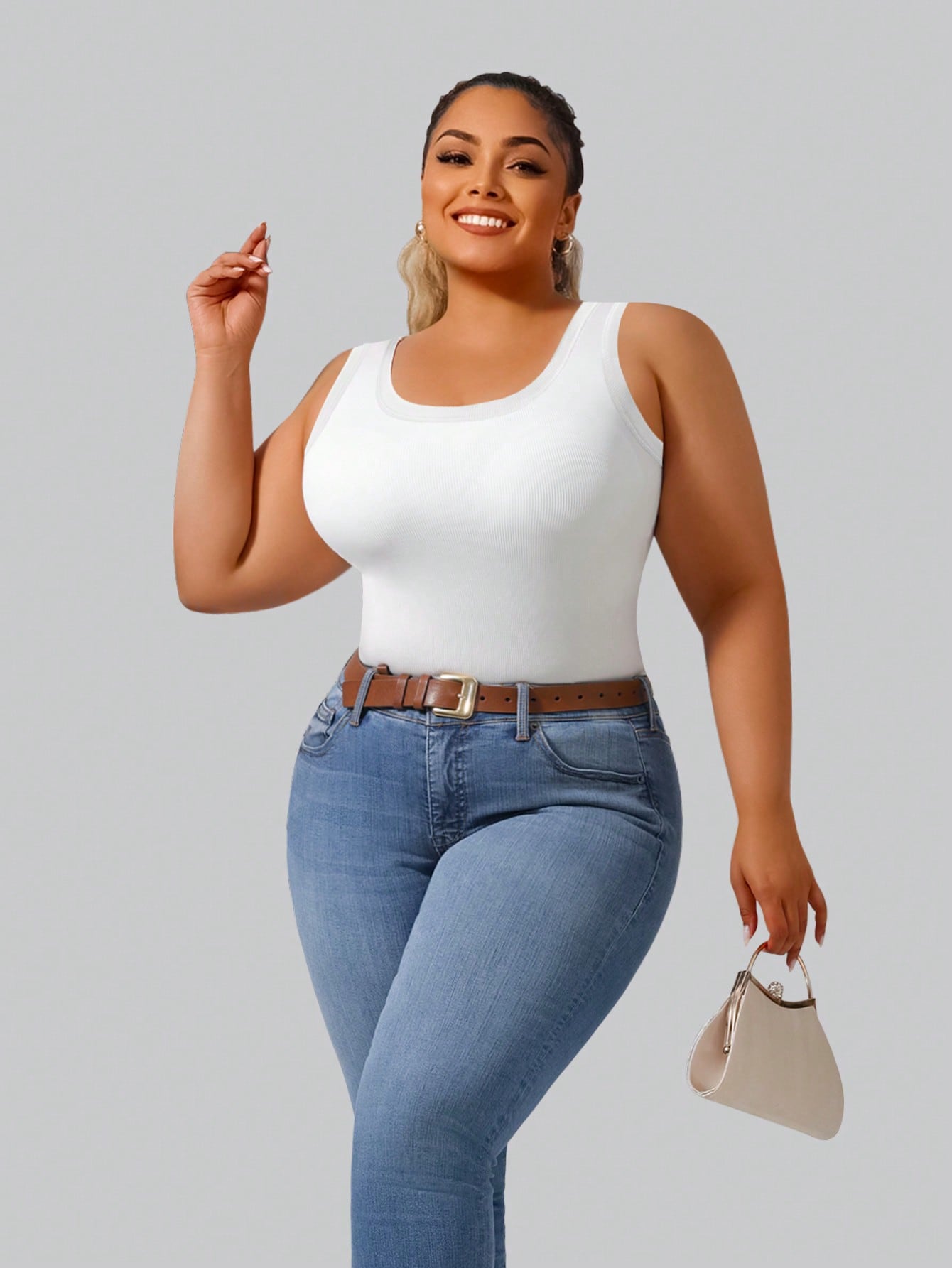 Büyük Beden Kadın Düz Renk Fit - Tank Top Ribbed incelemesi ve fiyatı